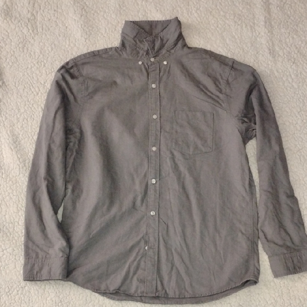 Express Men's Charcoal Button-Down Shirt